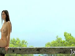 i'm gripping my wet pussy in a solo masturbation act, clothes ripped off.