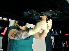 naughty nurse uses milking table and toys on patient