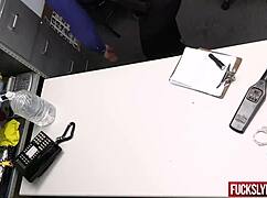 Innocent Shy Teen Skoolgirl Deepthroats And Fucks Security Guard In Back Office At Work