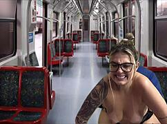 Fucked Hot Secretary On Public Train.