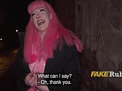 Pink-haired slut got her pussy destroyed by a big dick in Prague