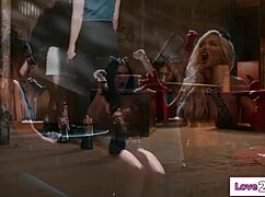 A group of girls are having a fight and they solve it by fucking