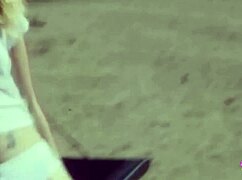Beautiful blonde lesbians enjoy outdoor pussy eating