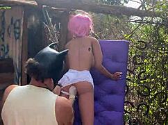 Blonde DOLL gets her ASS slammed again with wild toy ACTION!