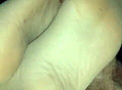 Homemade Sensual Footjob With Tan Stockings And Dirty Nylon Toes