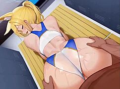 Swimsuit Police Officer Patrols in Anime