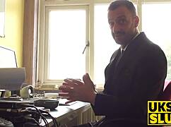 Watch this busty sub milf's ass get destroyed before tasting cum.