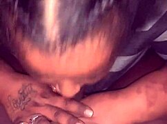 Guccicapone, tell me how that monster cock feels sliding into your mouth for a creampie? his company model loveythethroatgoat begs in this homemade bbw blowjob scene