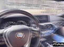 Horny blonde masturbates in the mall 😏