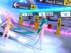 Hatsune Miku Rin And Luka Strip Fully Nude In Tricolore Airline Project Diva Mod!