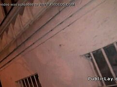 Watch this European brunette amateur get banged in public?