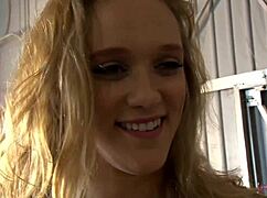 Cute curly blonde teases solo, milf licks all holes