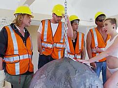 This wrecking ball parody has miley may deepthroating older guys in a quickie group sex