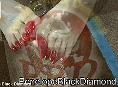 Penelope Black Diamond - feet covered with sperm preview