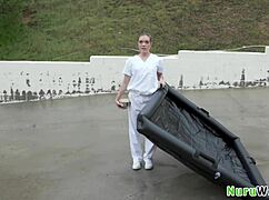 Yo, this lovely teen blonde masseuse rubs her naked wet body with nuru gel on Victor Ray! - Katie Kush