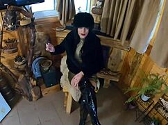 yo, check milfycalla givin’ a deep blow while rockin’ fur and shiny boots!