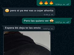 My friend in a mini skirt gets excited in the WhatsApp chat