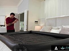 i experience cute ebony ameena green's first naughty nuru massage