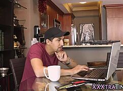 I can't believe how this tiny teen throated that monster cock and rode it so hard.