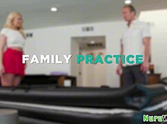 Clarke Kent and River Lynn, the big tit blondie teen, rub her tits and body on her client during the slippery massage