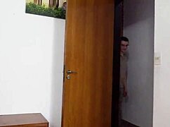 Teen friend gags on monster cock while licking balls