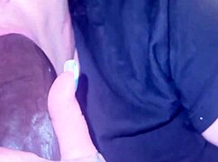 I choked on his big cock during interracial ball licking