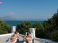 Watch oiled European lesbians rubbing wet pussies to hardcore orgasm