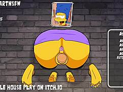 Marge Simpson Gets Stuck In Glory Hole And Receives Creampie