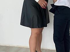 Came Home for Work but Ended with Empty Balls. Secretary Seduces with Rough Handjob and Cum in Mouth.