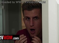 Pervmom - Horny Stepson Pranks Stepmom with Cock in Slick Shower Scene