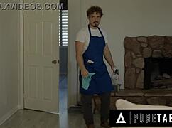 House Cleaner Flirts with Rich Customer in Front of Husband