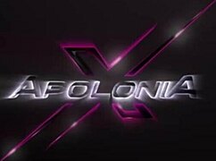 Apolonia intensely touches her pussy, cumming and moaning loudly.