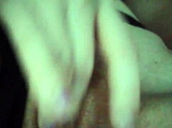 russian milf rubs her wet shaved pussy