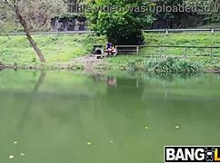 kira queen enjoys outdoor sex with wet pussy and blowjob fun.