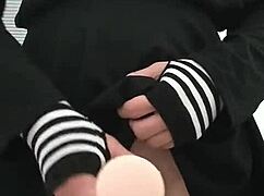 transgirl engages in solo activity with a fleshlight in this full video