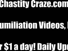 Is your cock going in its cage for a very long time in this femdom bdsm scene?