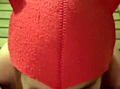 Redhead with big ass sucked off in the bathhouse, swallowing cum.