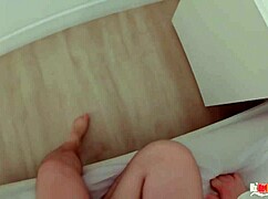 Sexy stepmom shares bed with stepson and masturbates