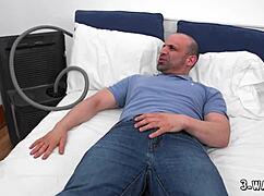 feeling the intense pleasure as two horny babes get choked and fucked hard by a massive cock in this emotional threesome.