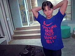 My stepsister tries BDSM mode with wet humiliation and blowjob 😈