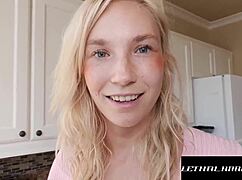 i'm this super hot blonde going to my boss's house to fuck him hard