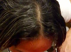 la mama de mi mejor amigo me encuentra masturbandome con su tanga y me lo chupa hasta venirme en su boca parte 2. huge striptease with ripped lingerie and big natural tits.