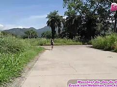 German teen picked up on street gives stranger a blowjob