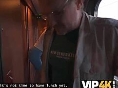 VIP4K Young 18+ Redhead Surrenders Anal to Stranger on Train for Attention