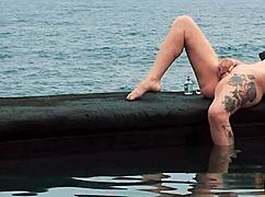 Free Spirit Girl Cat Asstrophe Squirts by Shoreline?