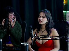 She says she’s always worked with art, then dances sensually - faroraf on sheer red