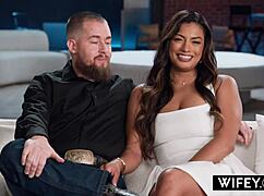 Karina Valentina's hotwife session with hubby watching