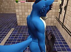 alpha wolf dominates slutty girl in wild gym VRChat session