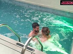 She wanted to fight at the motel, but pool sex calmed her down