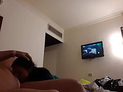 well licked my girlfriend's pussy in hotel room with lesbian cum and muff diving
